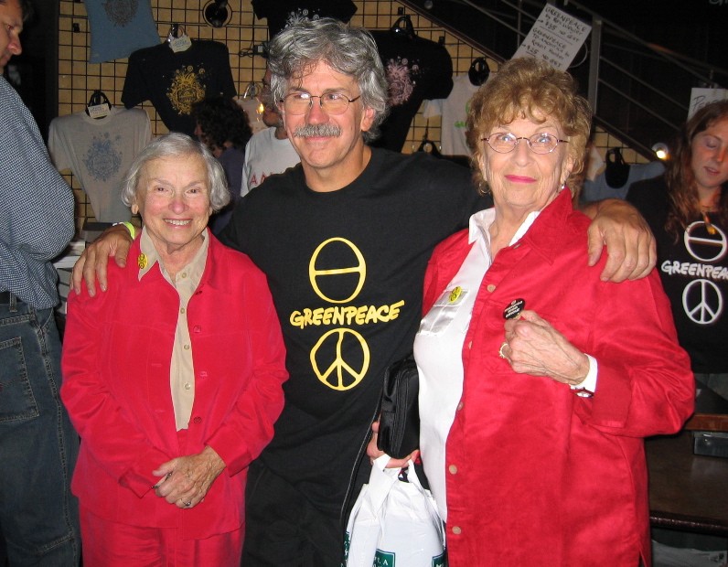 Dorothy Metcalfe (right) with Dorothy Stowe and Rex Weyler, 2004. © Rex Weyler