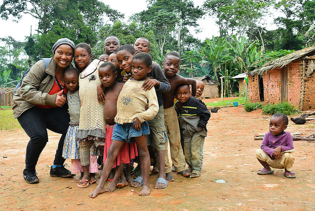 Forest Campaigner in Cameroon Rainforest. © Jean-Pierre-Kepseu / Greenpeace