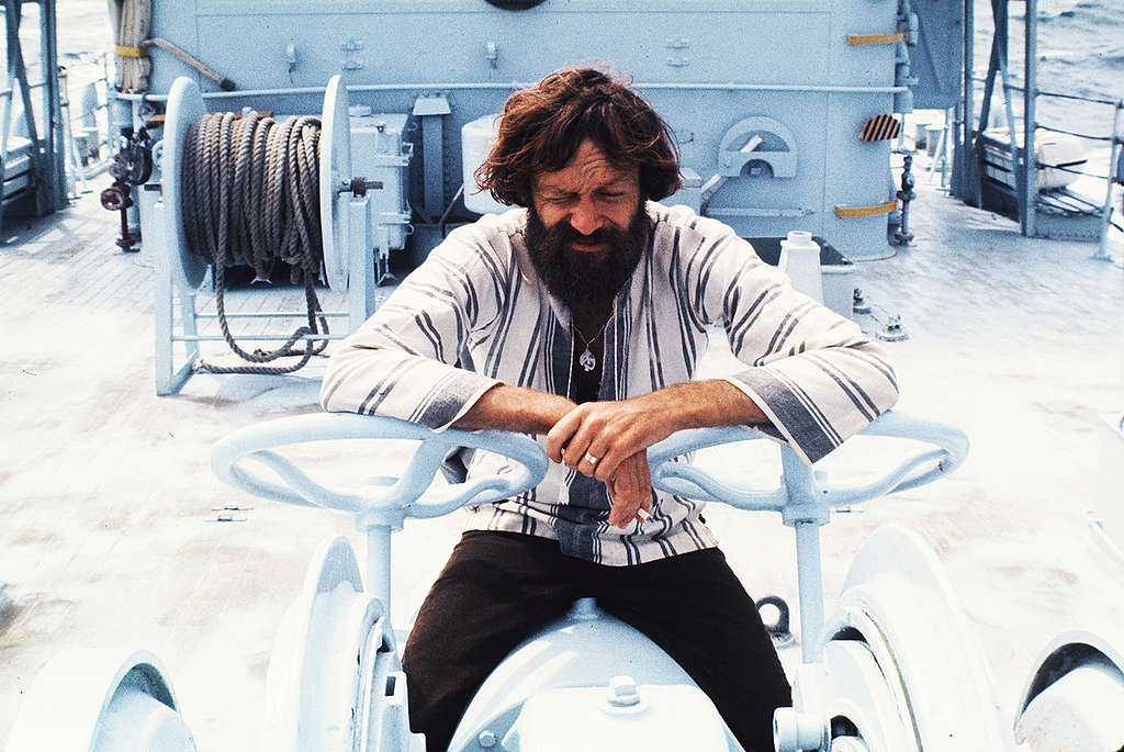 Bob Hunter on board the James Bay. © Greenpeace / Rex Weyler