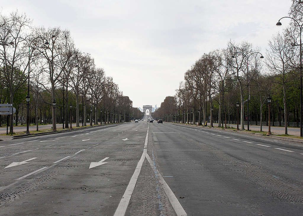 Paris during the Corona Virus Shutdown. © Jérémie Jung / Greenpeace