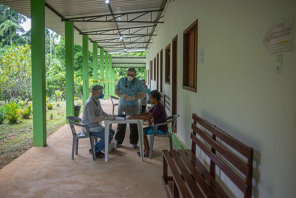 The Cachoeirinha dos Padres Reference Center Indigenous Primary Care Units. © Christian Braga / Greenpeace The Cachoeirinha dos Padres Reference Center Indigenous Primary Care Units, where Indigenous people have a differentiated environment for treating COVID-19 © Christian Braga / Greenpeace