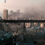 A view of the blast site from an Ashrafieh apartment, Beirut.