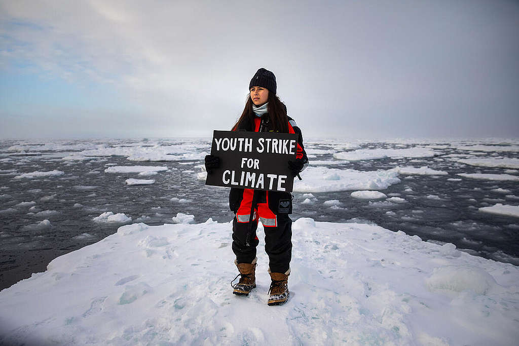 Mya-Rose Craig Holds Most Northerly Climate Strike. © Daniella Zalcman / Greenpeace Mya-Rose Craig Holds Most Northerly Climate Strike. © Daniella Zalcman / Greenpeace