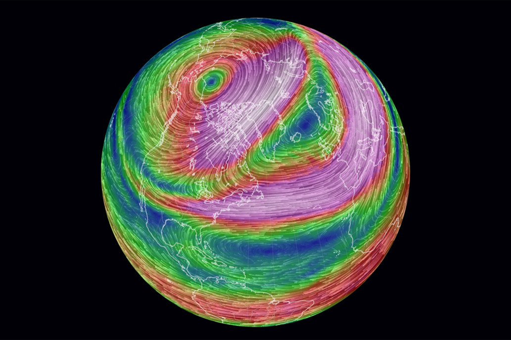 A map of the polar vortex. © earth.nullschool.net