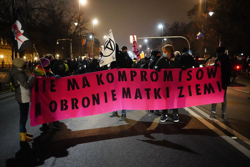 Fridays for future protestors in Warsaw, peacefully demanding a sustainable future.