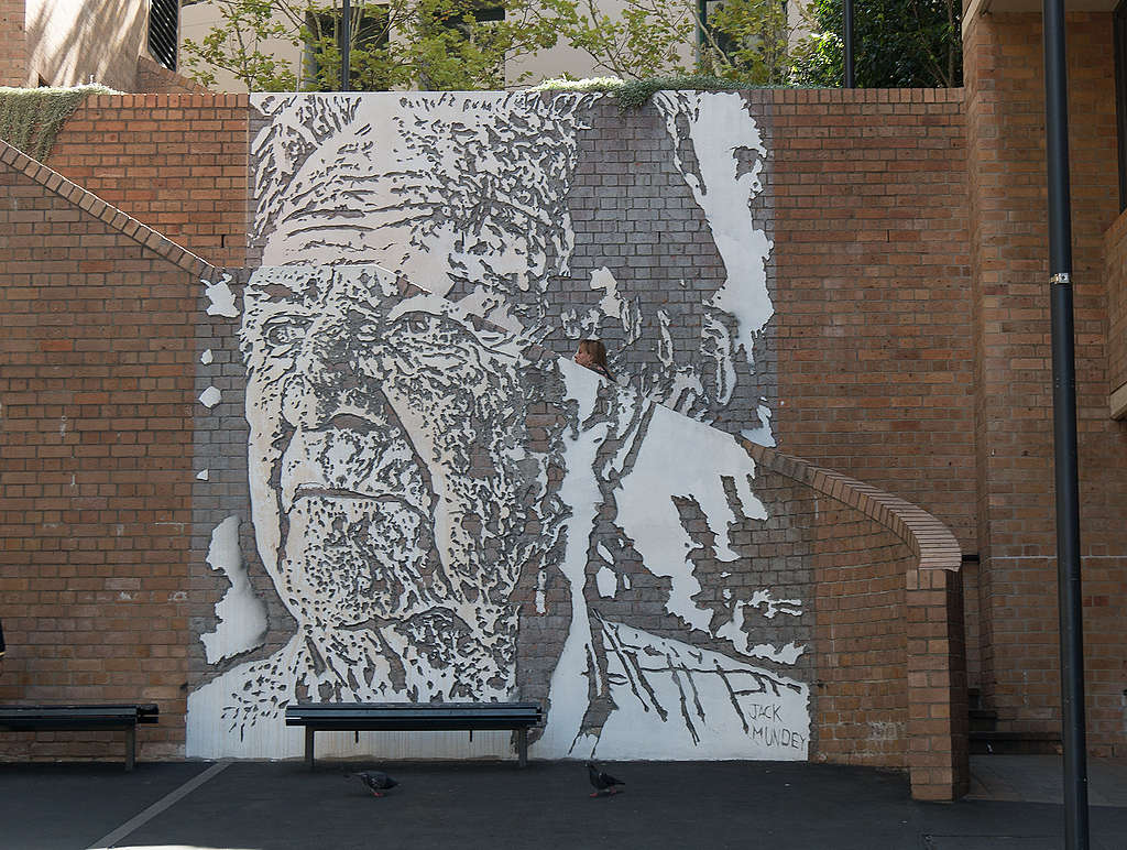 Mural featuring Jack Mundey of the Builders Labourers Federation, Sydney, Australia. © Jay Galvin / CC 2.0 Mural featuring Jack Mundey of the Builders Labourers Federation, Sydney, Australia. © Jay Galvin / CC 2.0
