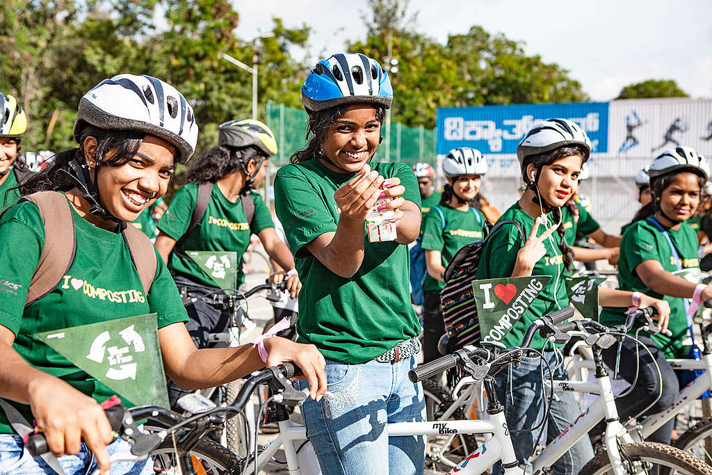 Cyclothon Event called ‘Cycle of Life’ in Bangalore. © Greenpeace / Sajan Ponappa Cyclothon Event called ‘Cycle of Life’ in Bangalore. © Greenpeace / Sajan Ponappa