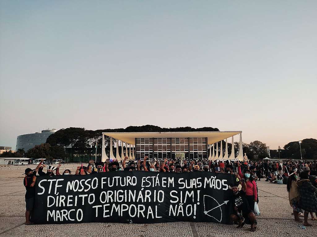 Indigenous Peoples protest in Brasilia, Brazil.