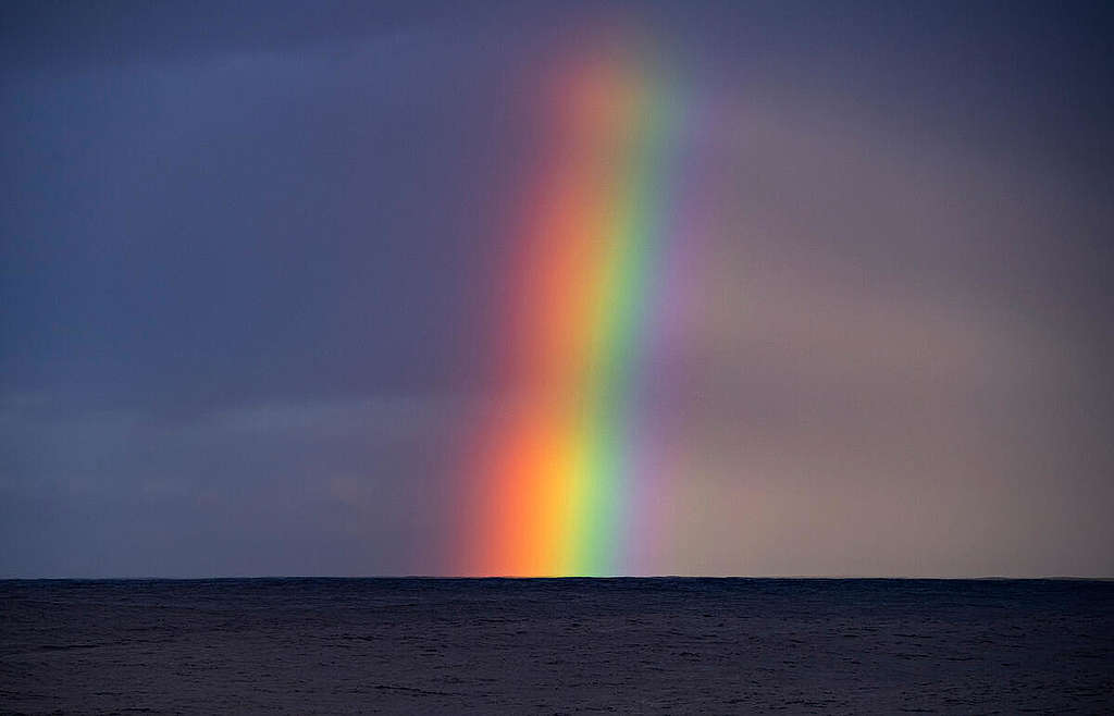 Rainbow in the Pacific. © Marten  van Dijl / Greenpeace