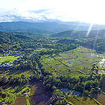 An aerial view of the village