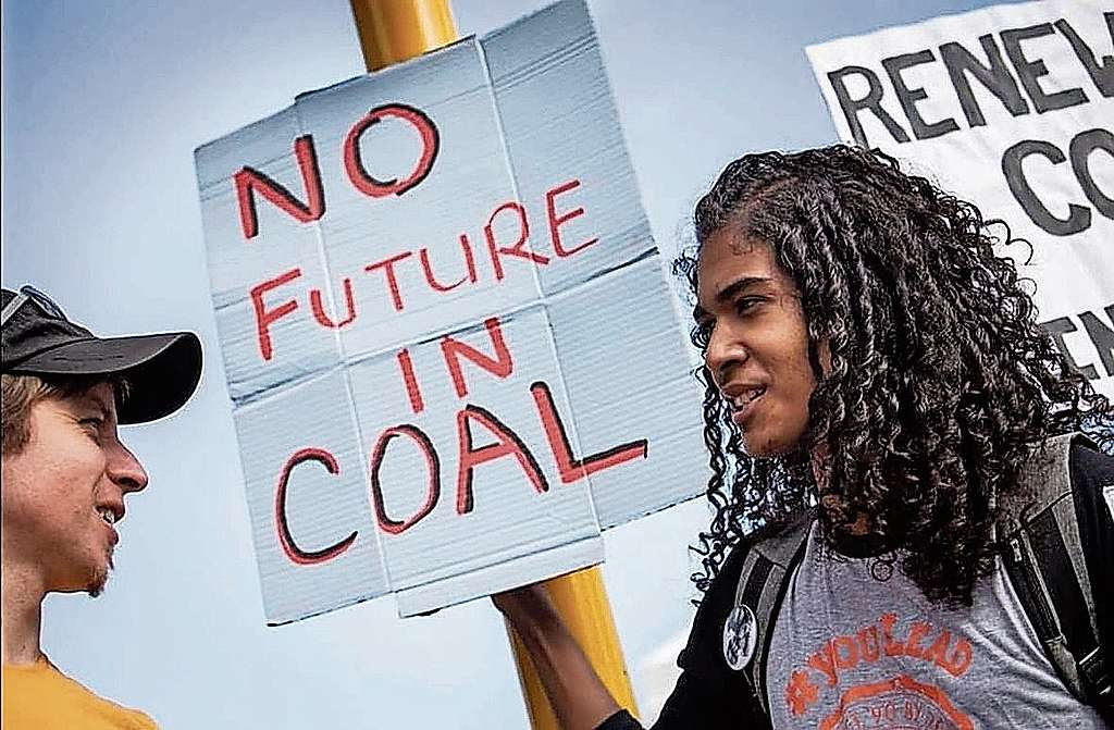 Youth climate activist Gabriel Klassen with a fellow activist at a climate strike