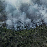 Aerial view of an area in the Amazon deforested for the expansion of livestock, in Porto Velho, Rondônia state.
