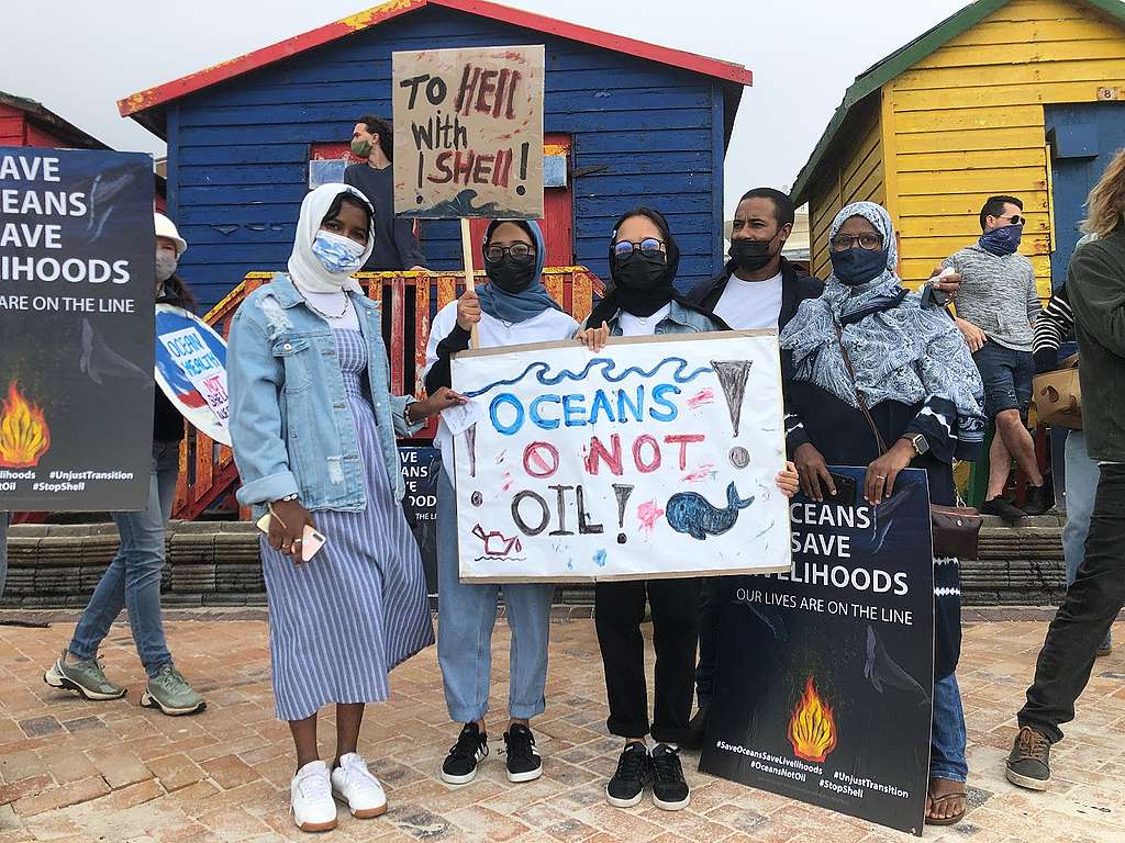 Shell Protestors at Muizenberg Beach Shell Protestors at Muizenberg Beach