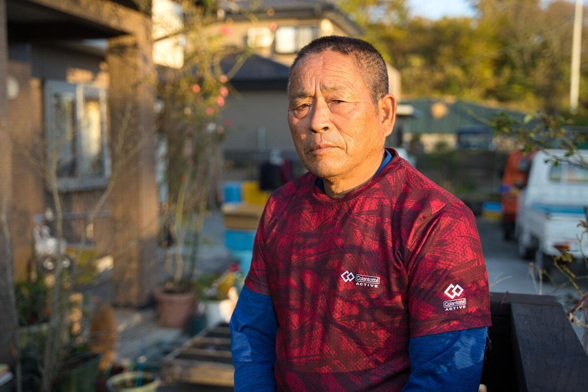 Mr. Haruo Ono in Shinchi, Fukushima, Japan. © Greenpeace