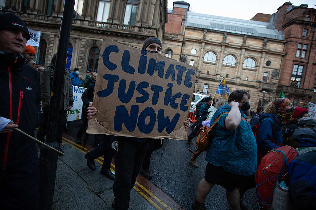 Global Day of Action, climate march through the streets of Glasgow. © Jeremy Sutton-Hibbert / Greenpeace Global Day of Action, climate march through the streets of Glasgow. © Jeremy Sutton-Hibbert / Greenpeace