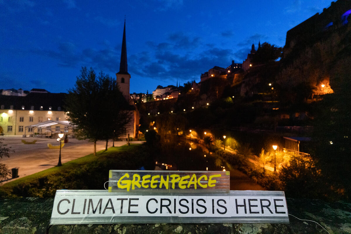 IPCC Report: Activists Call on the Government to Take Action in Luxembourg. © Frederic Meys / Greenpeace