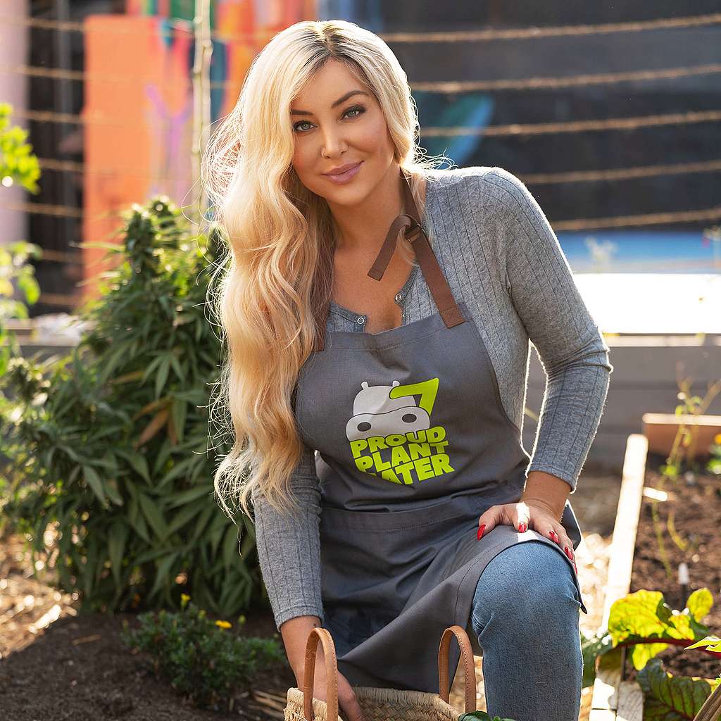 Billie Lee on a garden