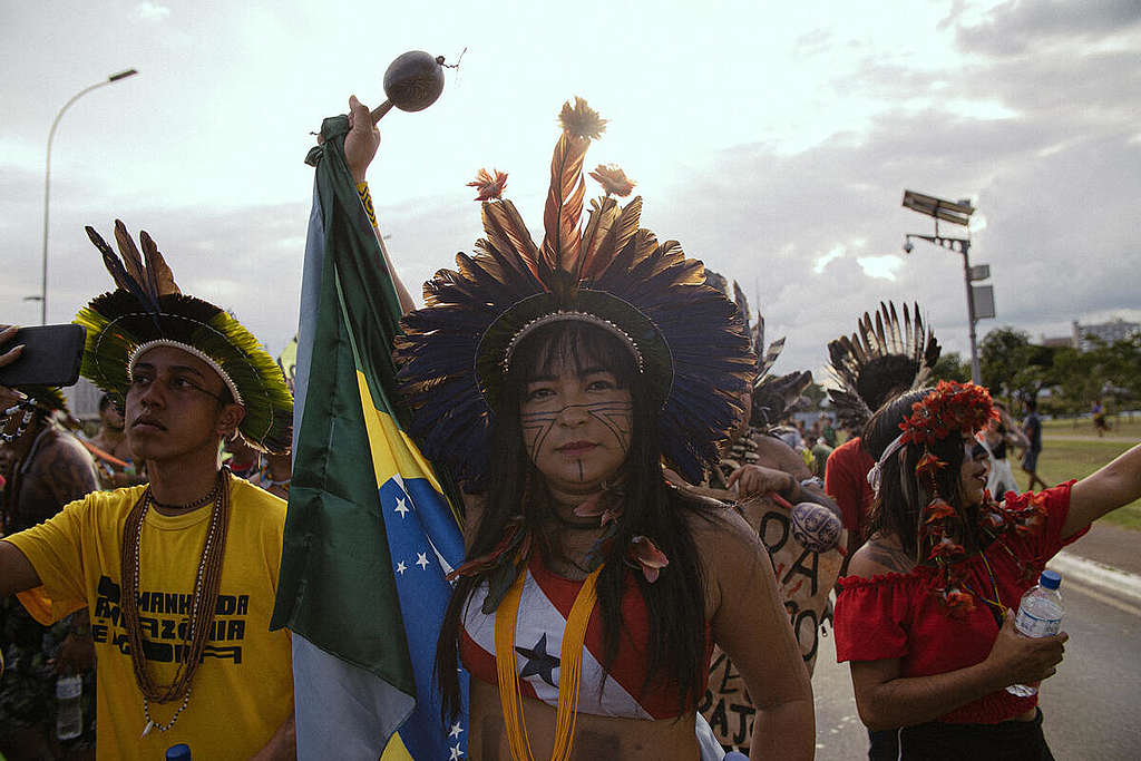 March for Democracy - Free Land Camp 2022 - By Tuane Fernandes. © Tuane Fernandes / Greenpeace