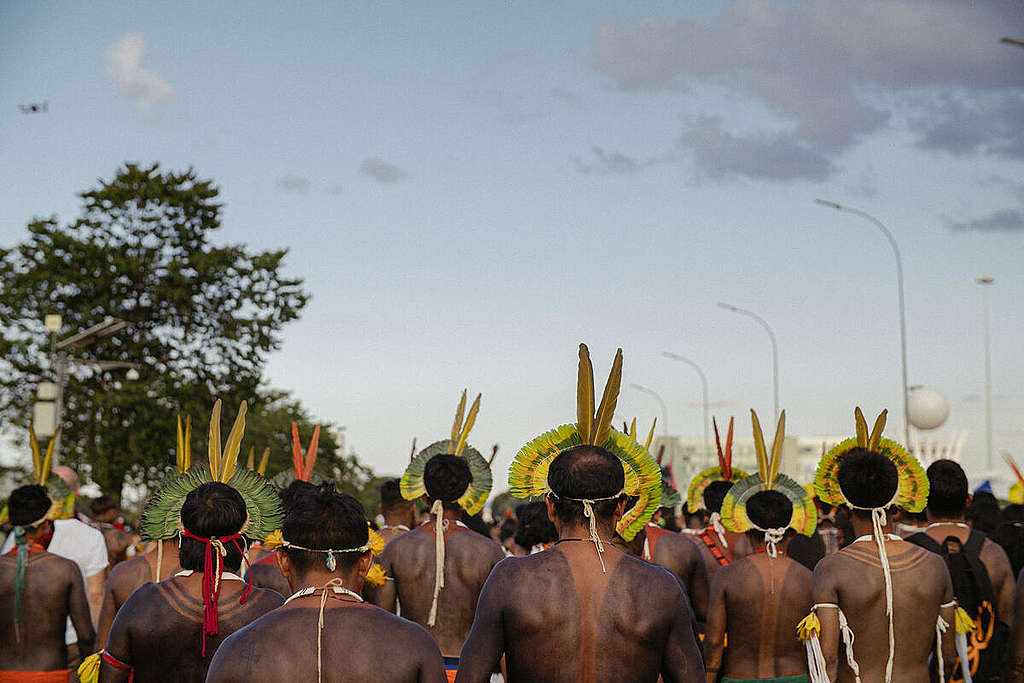 Free Land Camp 2022 - March for Democracy in Brasilia. © Tuane Fernandes / Greenpeace