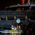 Greenpeace Blocks Soy Ship in IJmuiden Lock. © Marten  van Dijl / Greenpeace