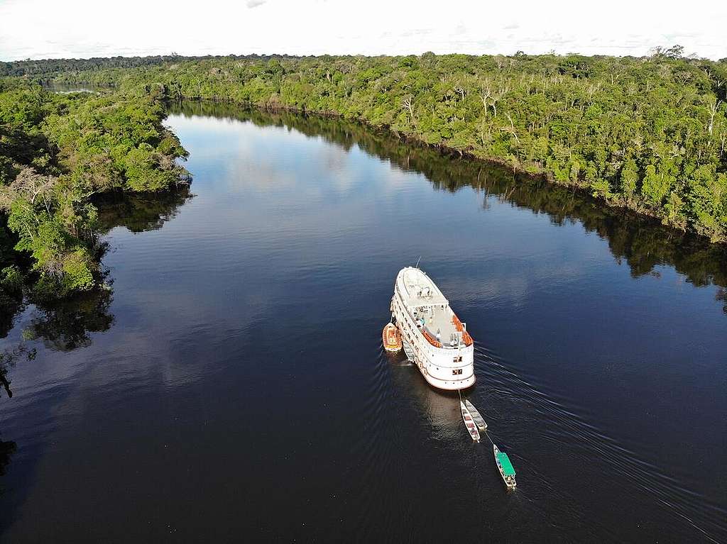 “Amazon We Need” Expedition in the Amazon in Brazil - Boat "Almirante Moreira VII". © Todd Southgate / Greenpeace