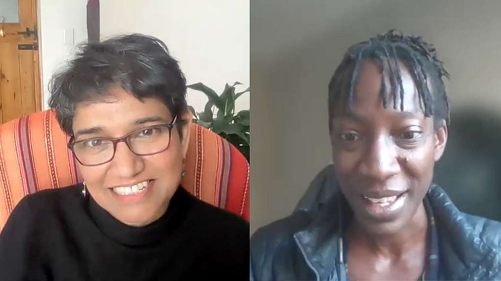 Renowned anti-apartheid activist, politician and author Pregs Govender chat to fellow author and Greenpeace Storytelling Advisor Yewande Omotoso