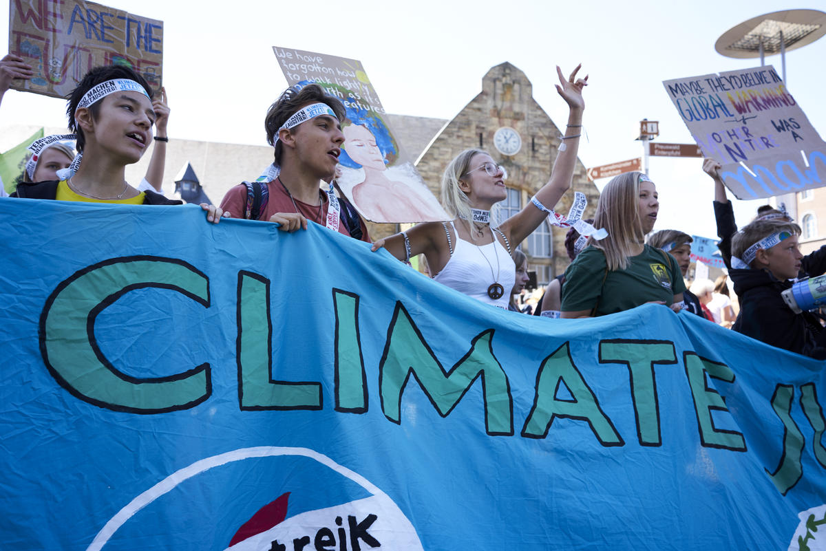 International "Fridays for Future" Demonstration in Aachen.