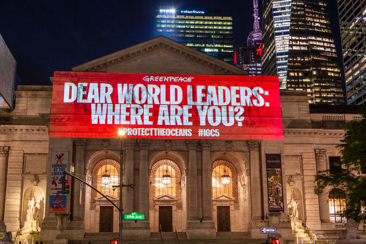 Protect the Oceans Projection in New York.