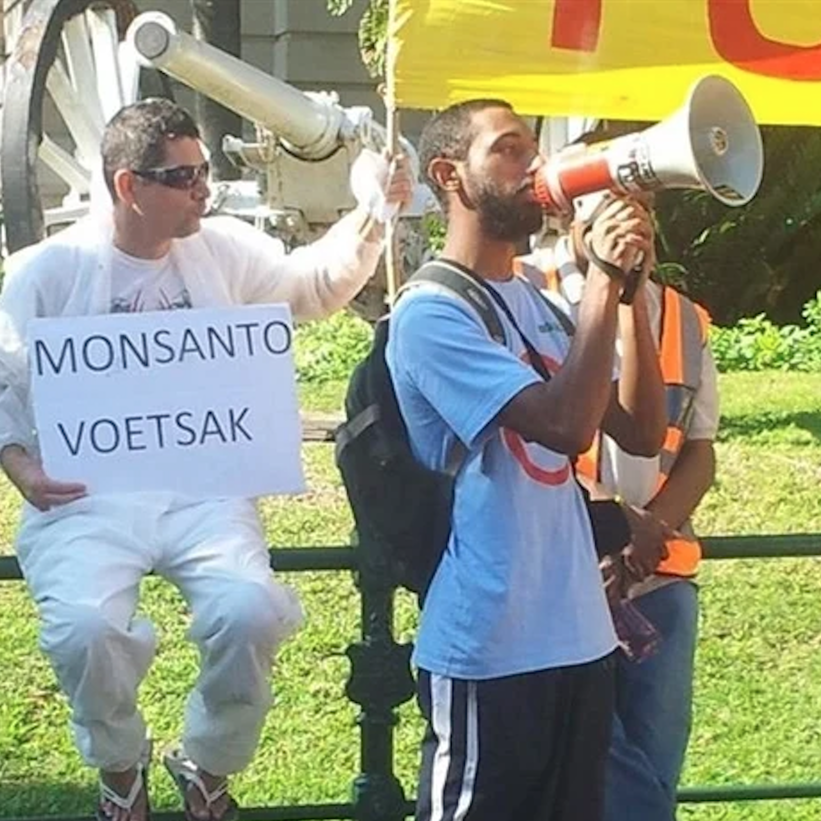 Delwyn Pillay at protest