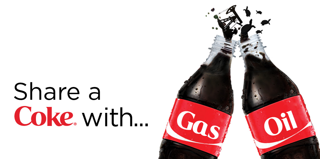 Share a Coke with gas and oil (Illustration)