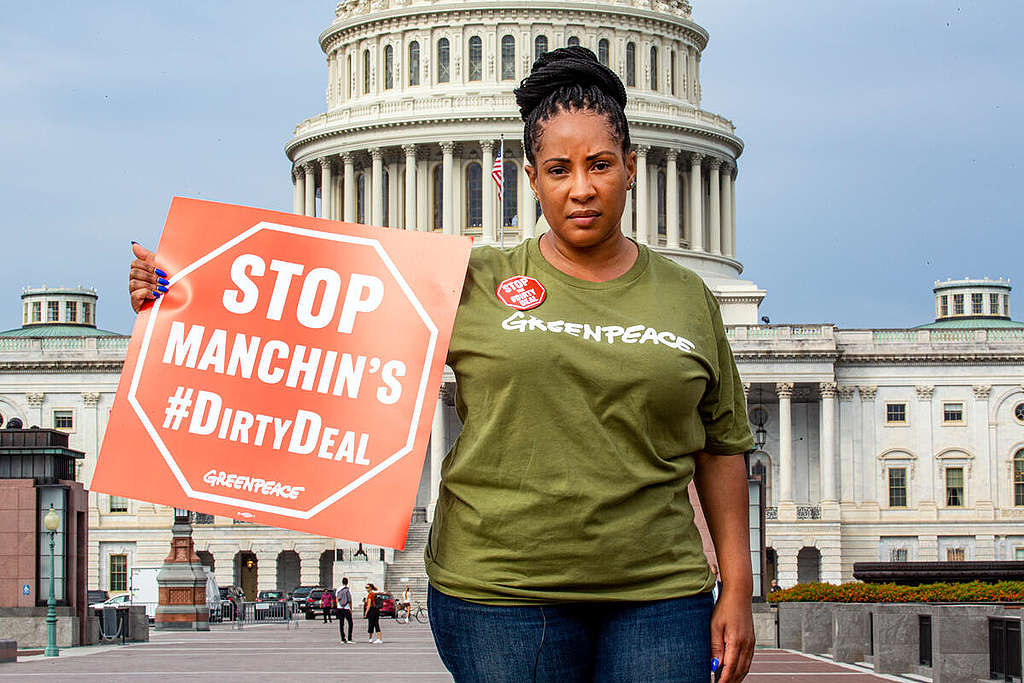 Environmental Leaders Protest Schumer/Manchin Permit Deal in Washington DC.