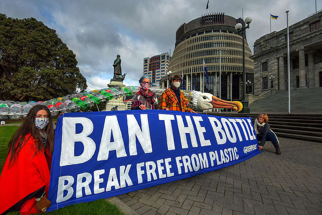 Ban the Bottle Petition Delivery in Wellington.