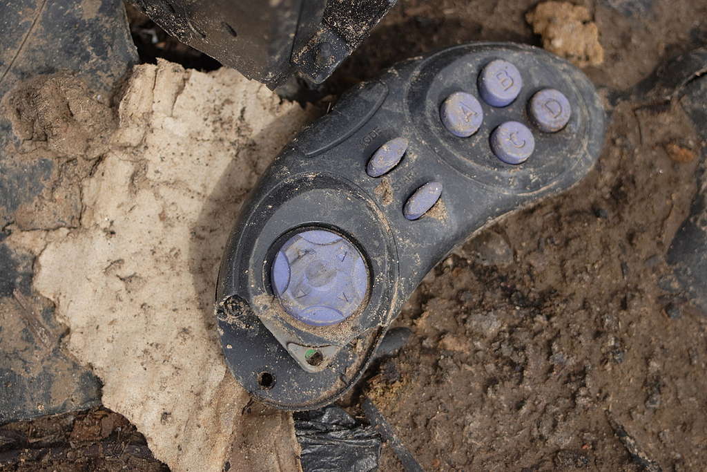 Game console controller in Ghanian Landfill. Game console controller in Ghanian Landfill.
