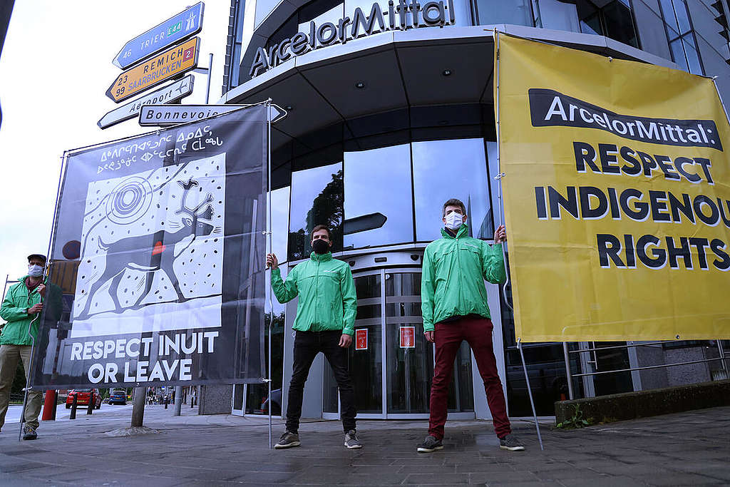 Protest against ArcelorMittal in Luxembourg.