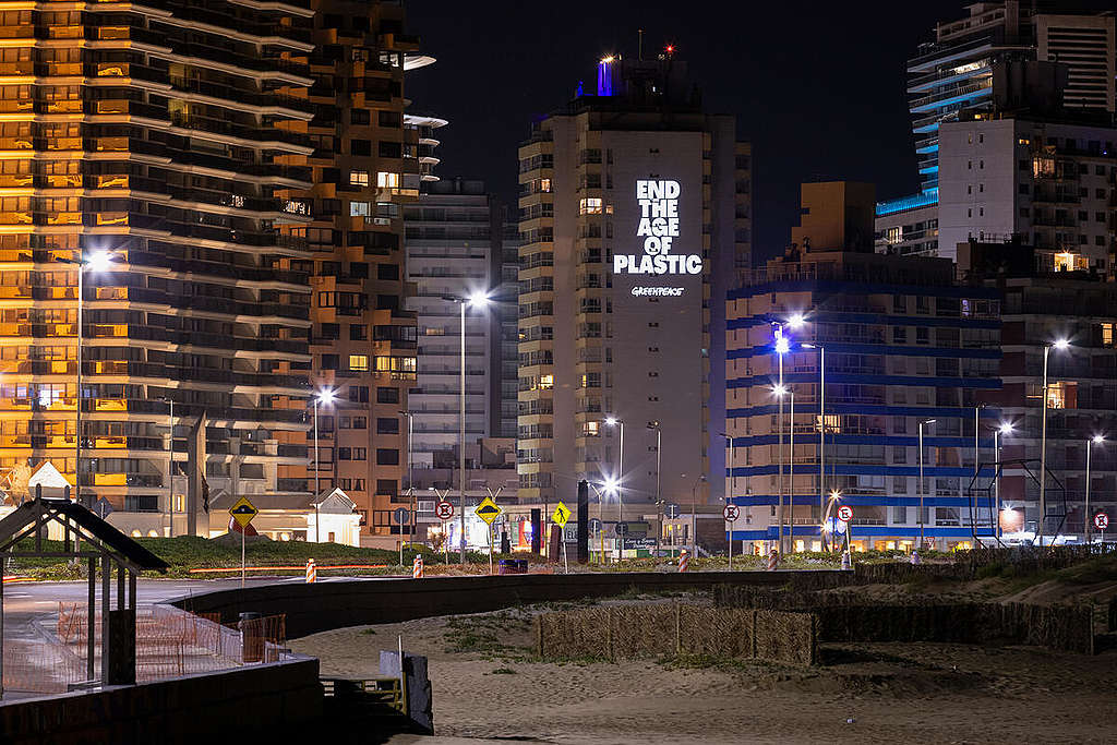 Global Plastics Treaty Projection in Punta del Este, Uruguay.