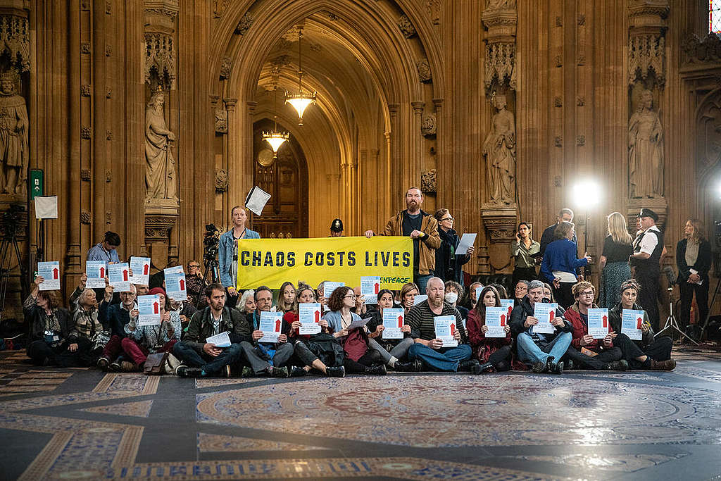 Energy Crisis Activists Occupy Central Lobby of Parliament in London. Energy Crisis Activists Occupy Central Lobby of Parliament in London.