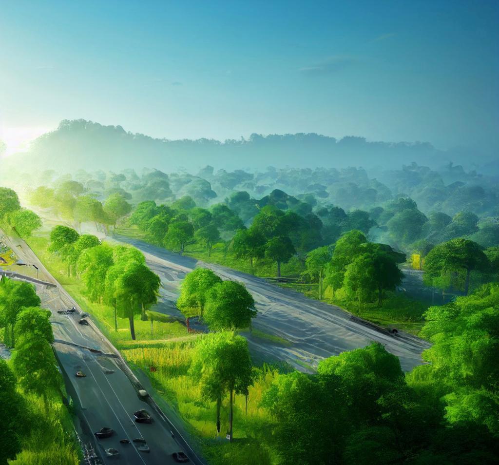 AI generated image showing a green Pekanbaru, Indonesia