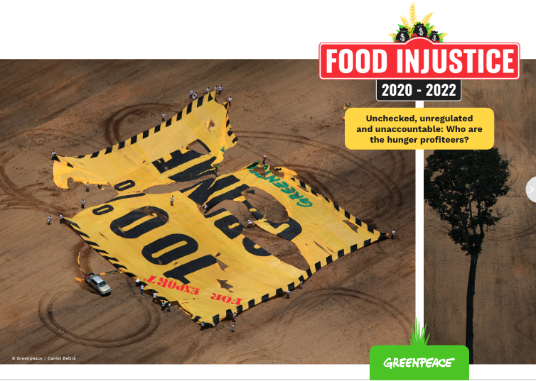 Cover of Food Injustice report