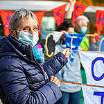 Senior Swiss Citizens File Action at European Court of Human Rights in Strasbourg. © Greenpeace / Emanuel Büchler
