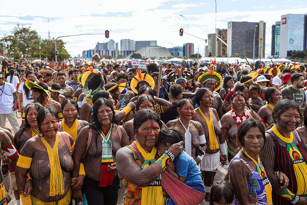 Free Land Camp 2023 in Brasilia, Brazil. © Tuane Fernandes / Greenpeace