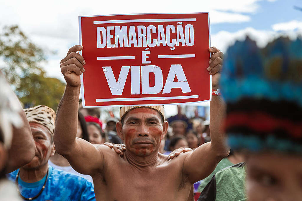 Free Land Camp 2023 in Brasilia, Brazil. © Tuane Fernandes / Greenpeace