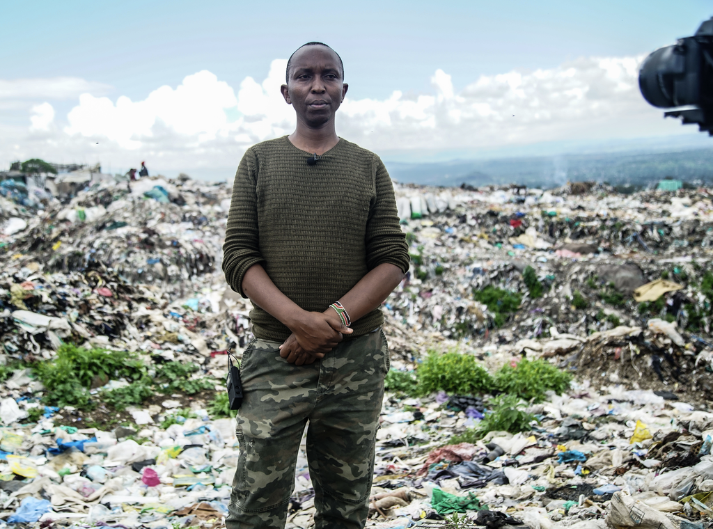 James Wakibia at Gioto dumping site in Nakuru.