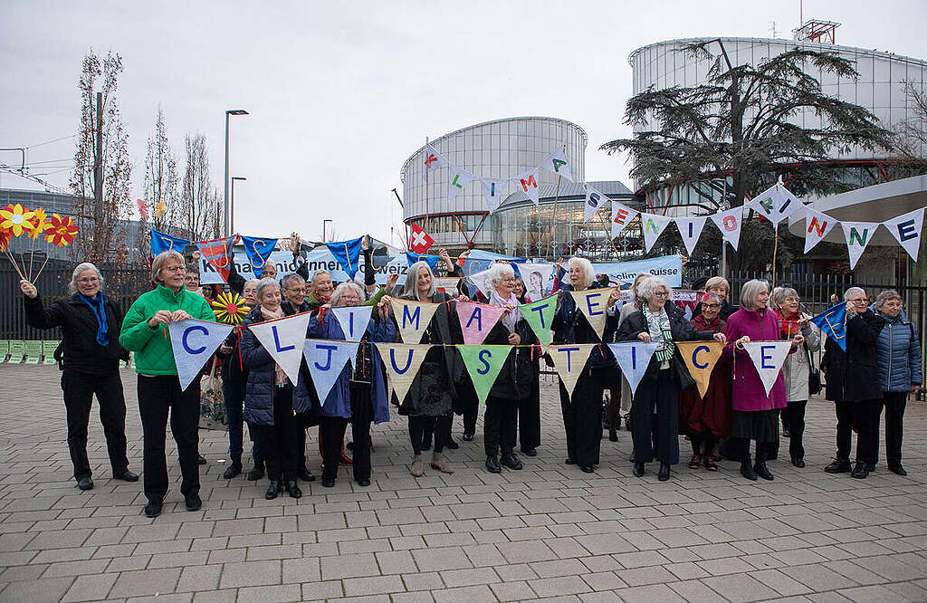 Swiss Climate Senior Women and Others vs. Switzerland in Strasbourg. © Miriam Künzli / Ex-Press / Greenpeace