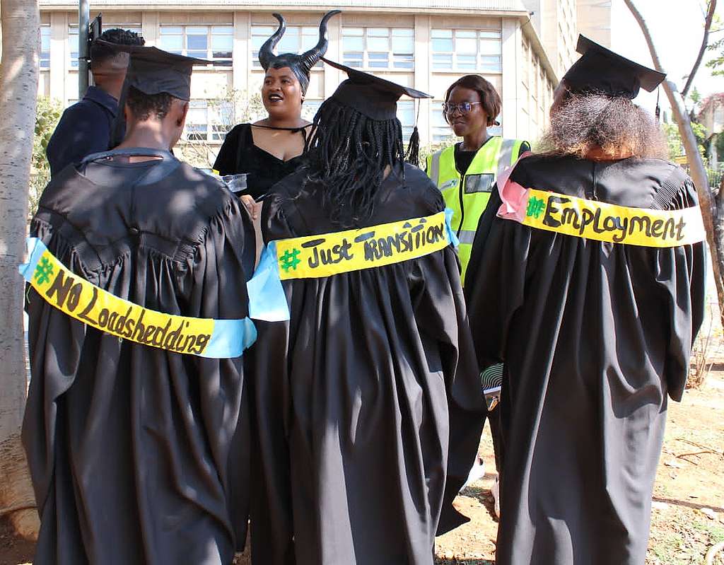 Eco Shape Shifters and Ubuntu Hub activists protesting against load shedding in Johannesburg, South Africa