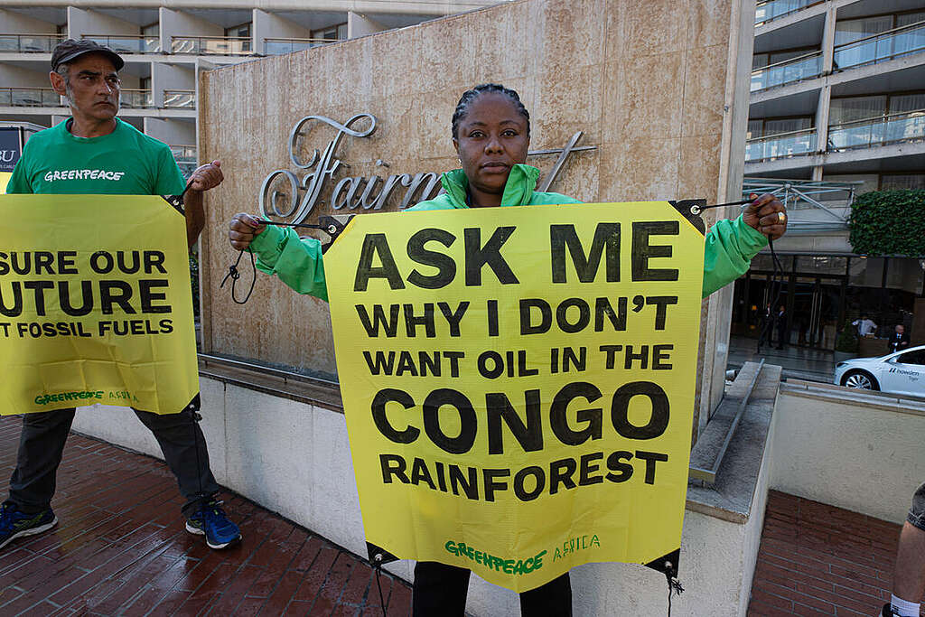 Don't Insure Rainforest Destruction - Action in Monte Carlo. © Greenpeace