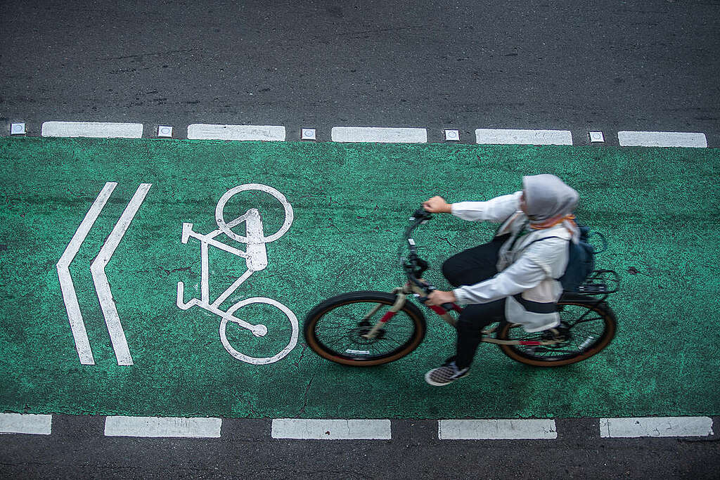World Bicycle Day in Jakarta. © Jurnasyanto Sukarno / Greenpeace