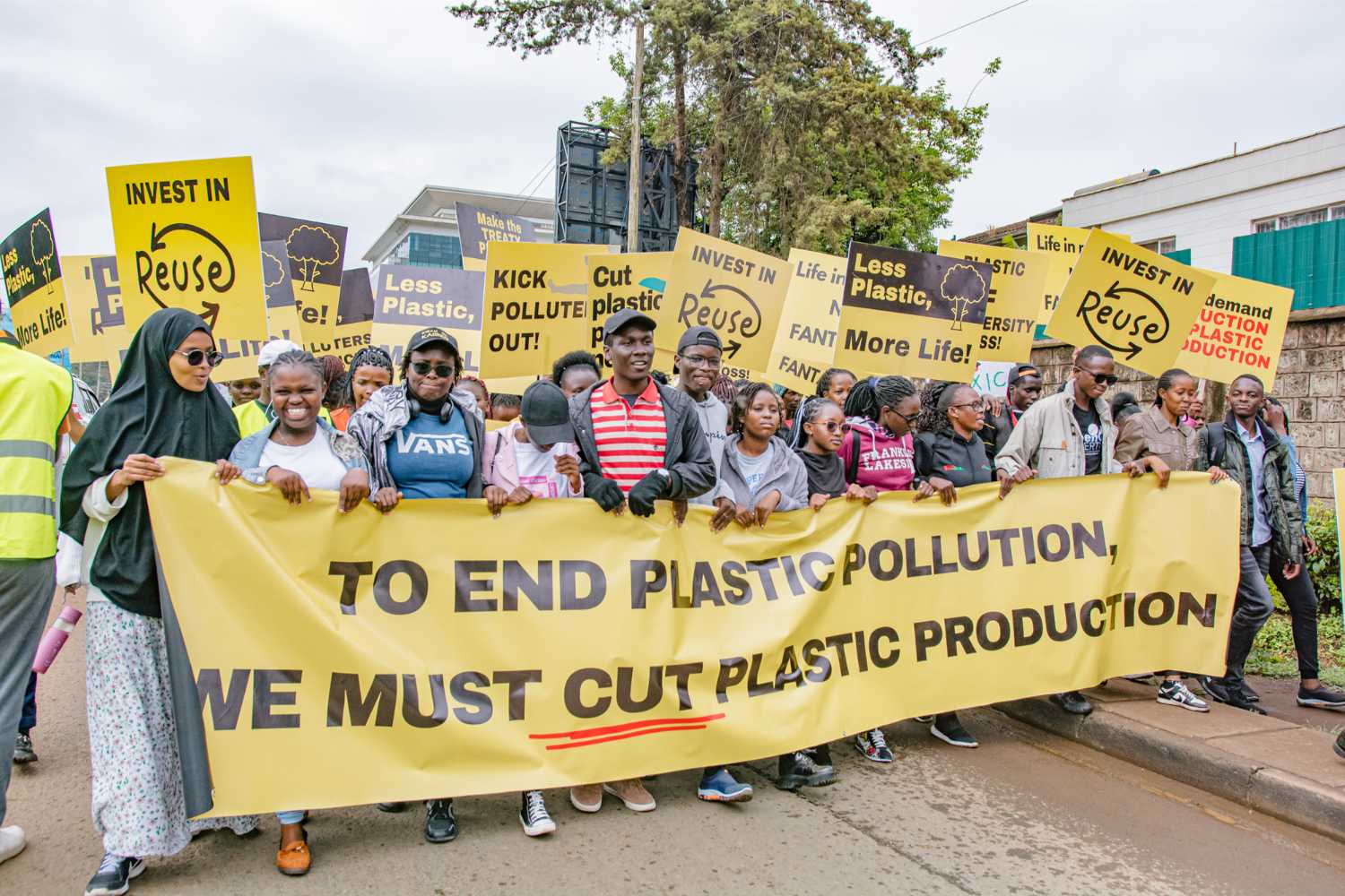 Activists fill the streets of Nairobi to demand world leaders deliver a strong treaty for people, community and climate.