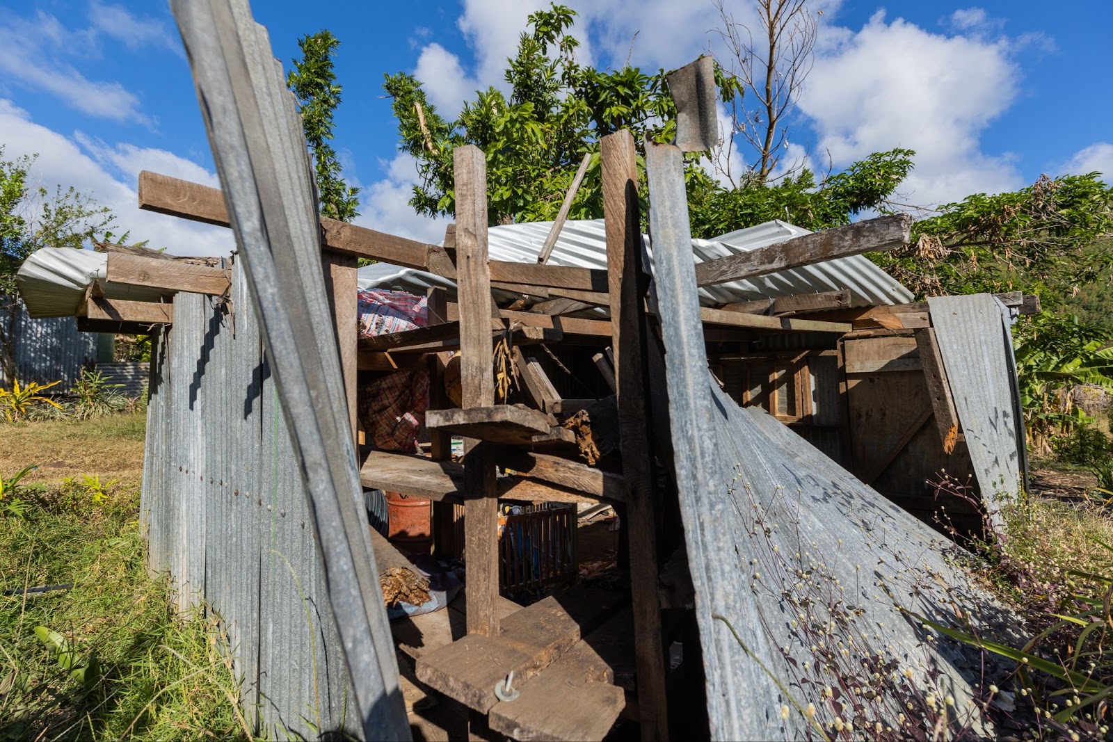 A home is in torn up and in ruins after a cyclone.