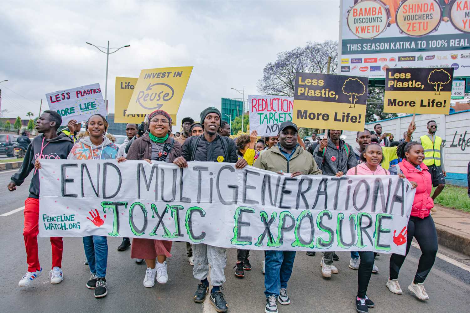 Activists fill the streets of Nairobi to demand world leaders deliver a strong treaty for people, community and climate.