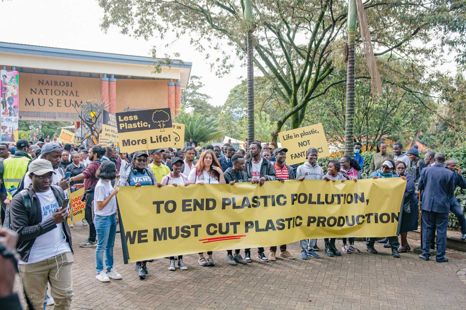 Activists fill the streets of Nairobi to demand world leaders deliver a strong treaty for people, community and climate.